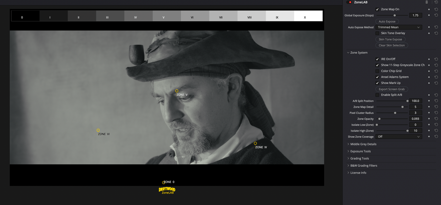 ZoneLAB — Zone System Exposure & Color Grading Plugin
